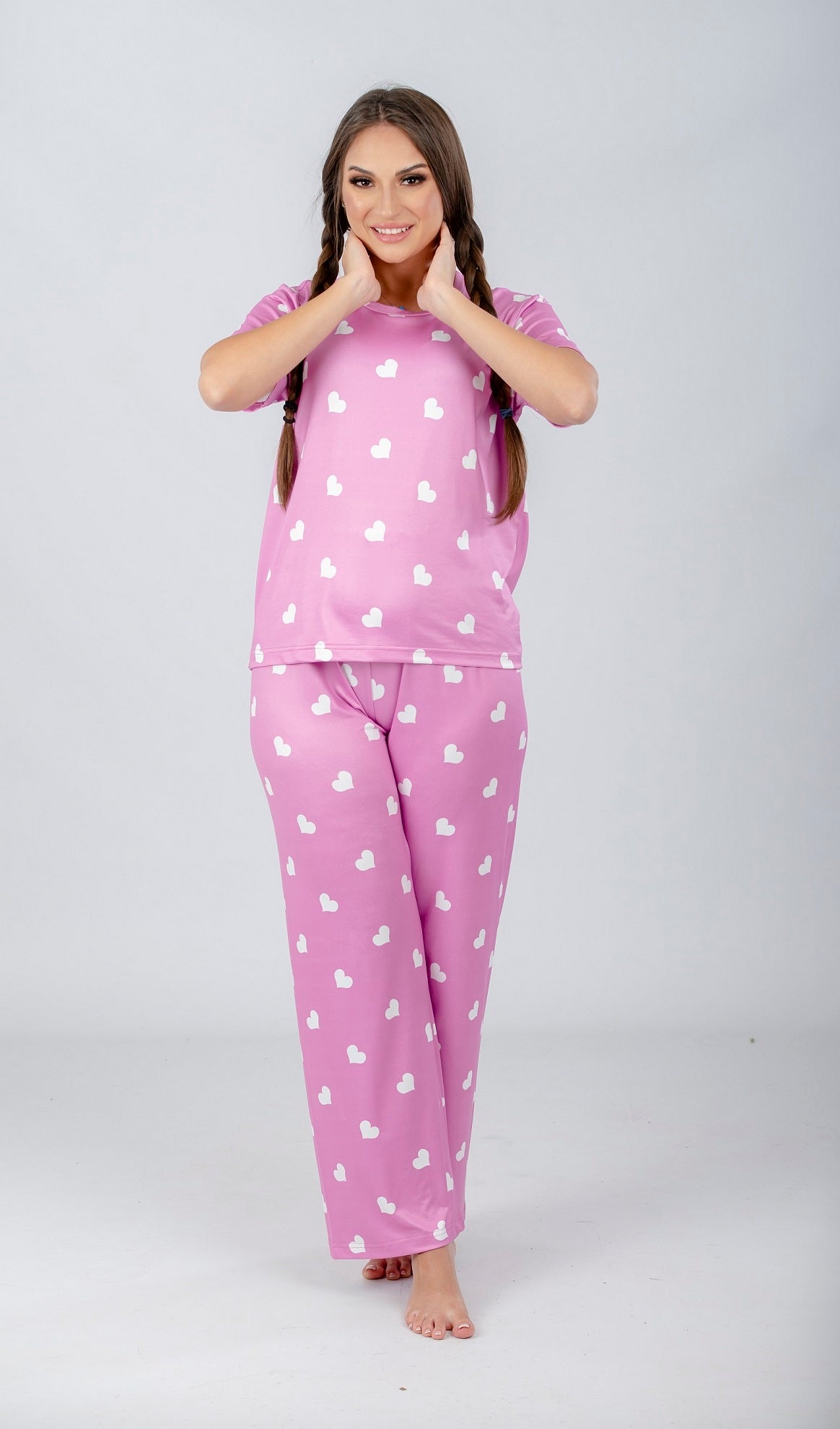 Heart Printed Pajama Set