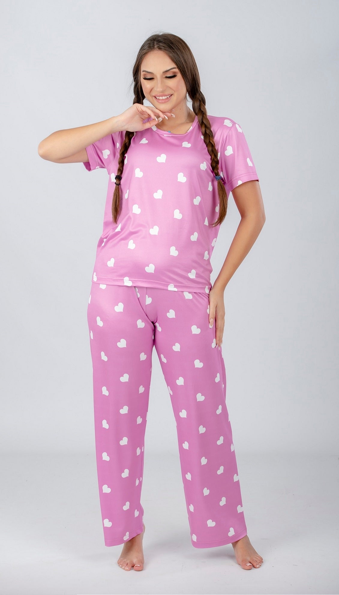 Heart Printed Pajama Set