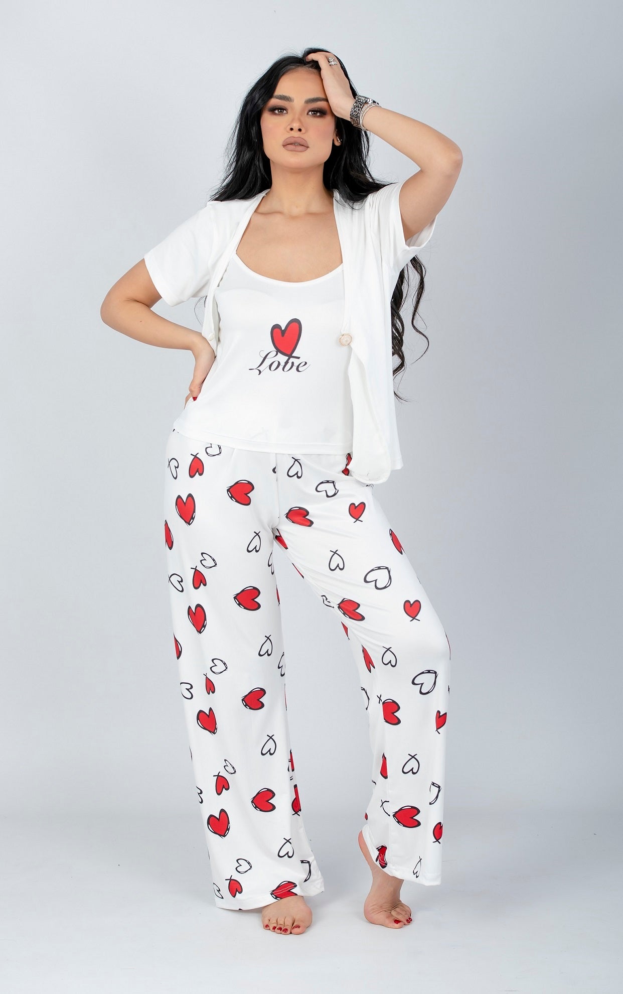 3 Pieces Short Sleeve Pajama Set