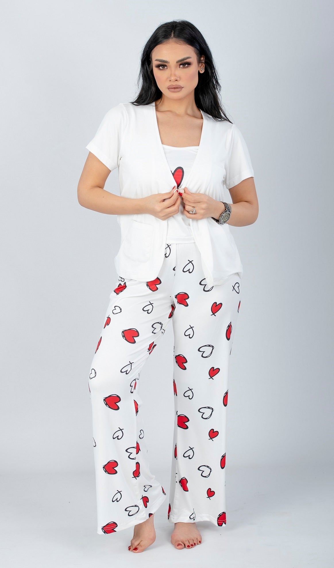 3 Pieces Short Sleeve Pajama Set