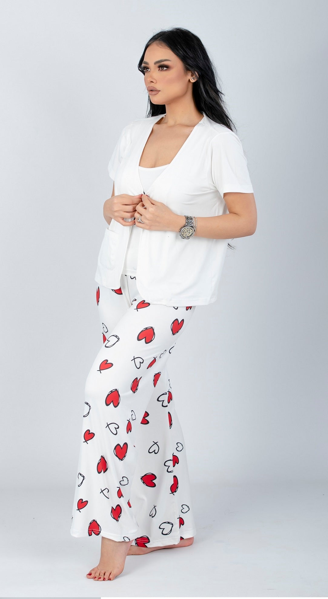 3 Pieces Short Sleeve Pajama Set