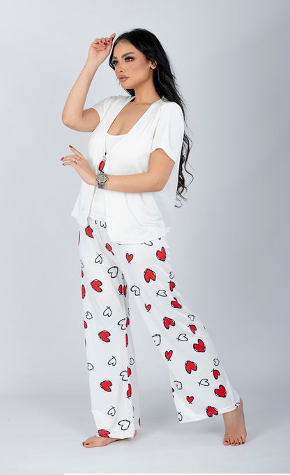 3 Pieces Short Sleeve Pajama Set