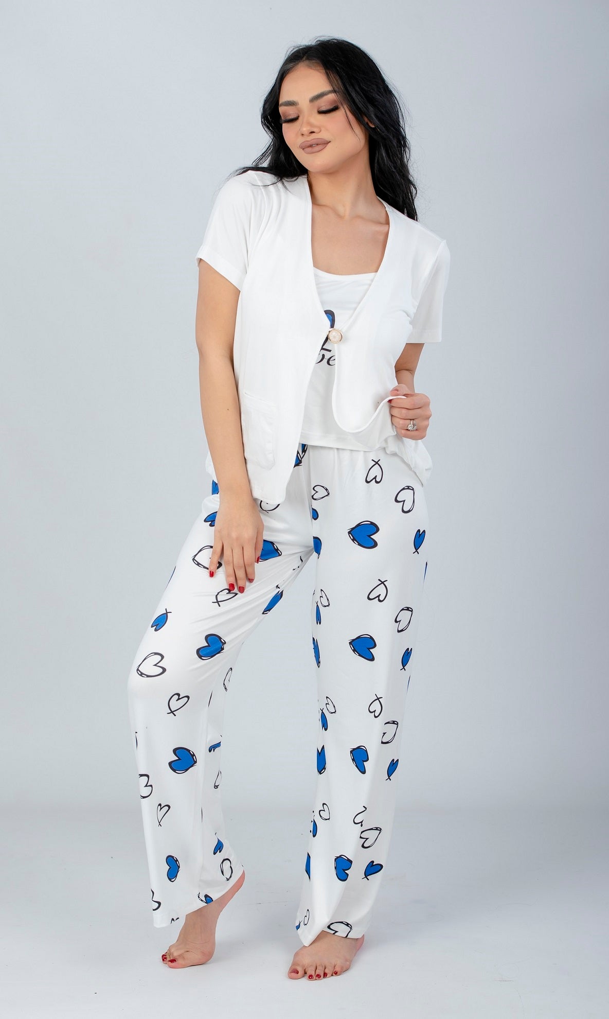 3 Pieces Short Sleeve Pajama Set