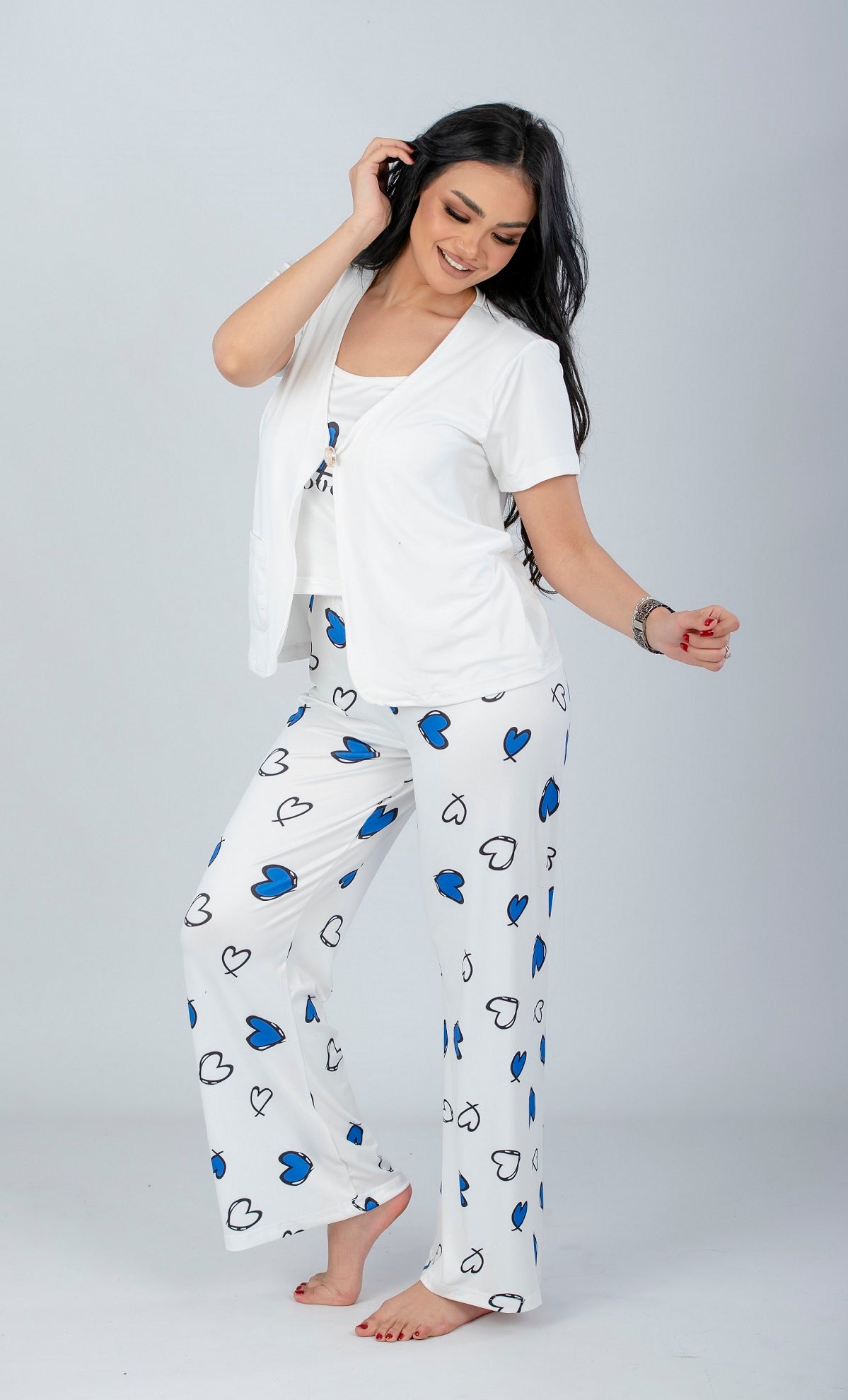 3 Pieces Short Sleeve Pajama Set