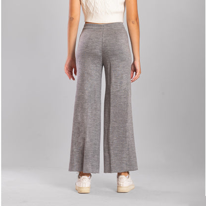 Wide Leg Knit Pants - Grey