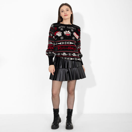 Blaack Knitted Christmas Printed Pullover