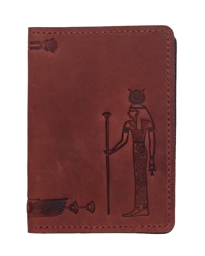 Pharaonic Design Leather Passport Holder 15*10.5 cm