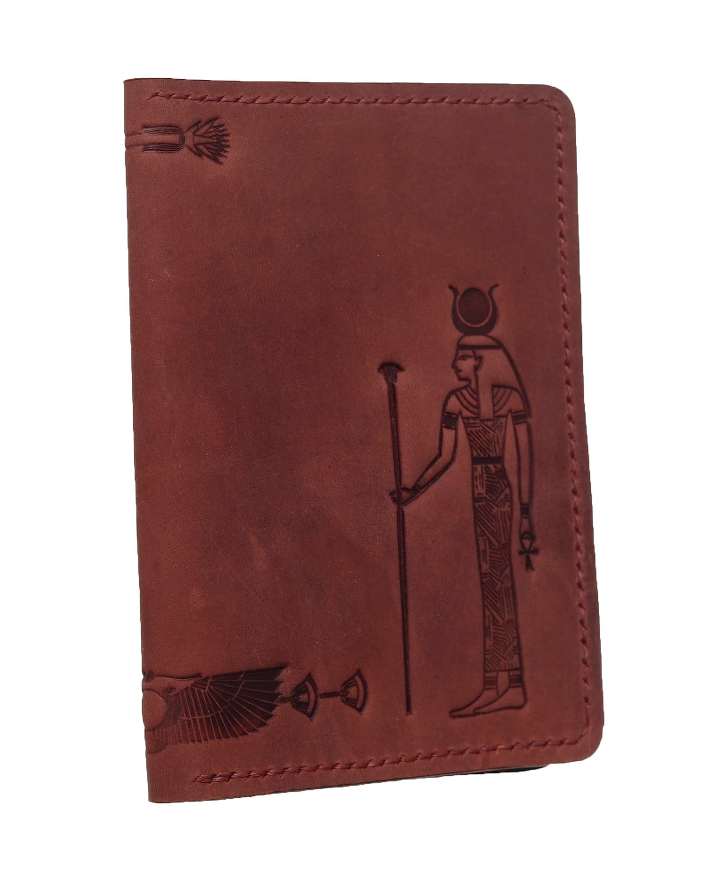 Pharaonic Design Leather Passport Holder 15*10.5 cm