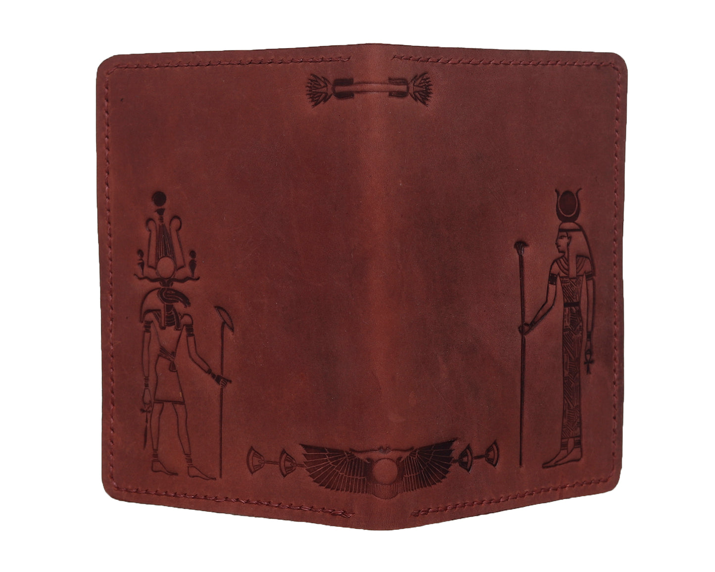 Pharaonic Design Leather Passport Holder 15*10.5 cm