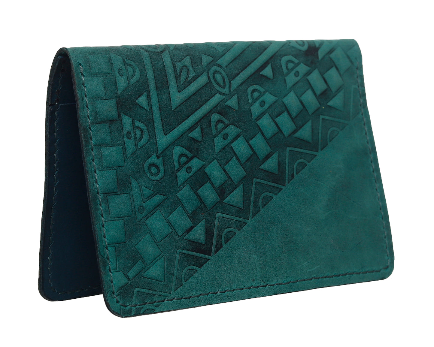 Geometric Design Leather Passport Holder 15*10.5 cm