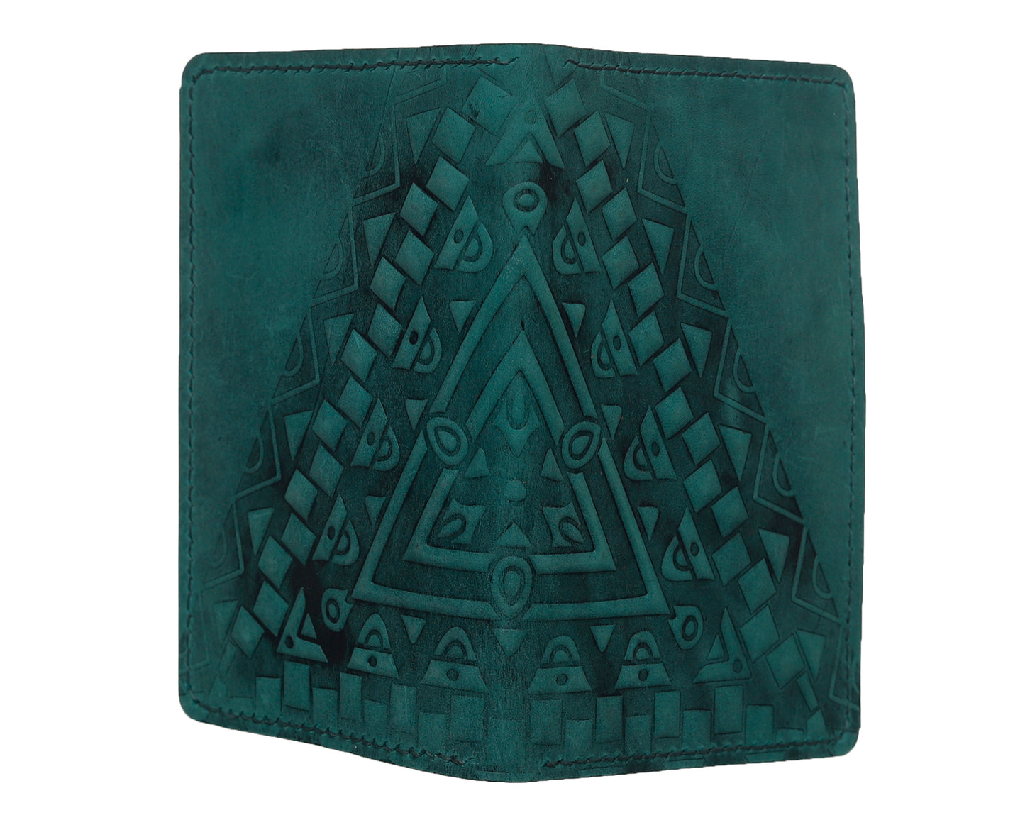 Geometric Design Leather Passport Holder 15*10.5 cm