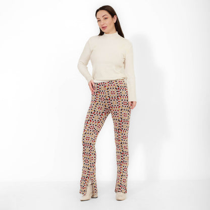 Jacquard Pants With Open Leg