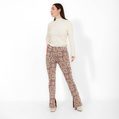 Jacquard Pants With Open Leg