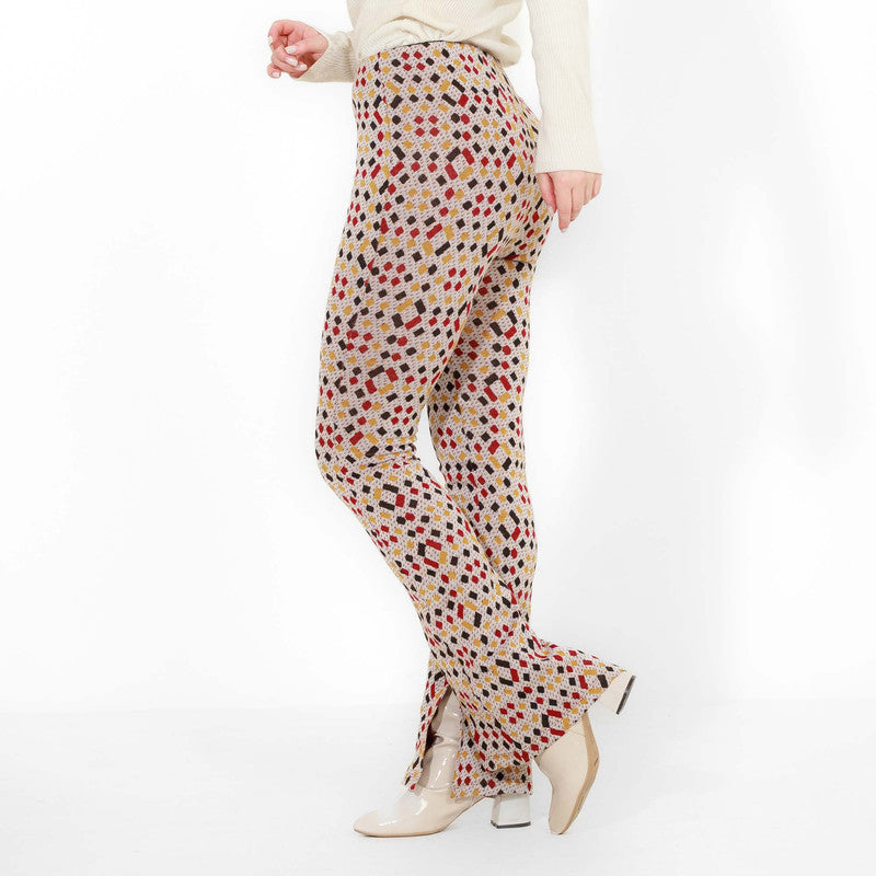 Jacquard Pants With Open Leg