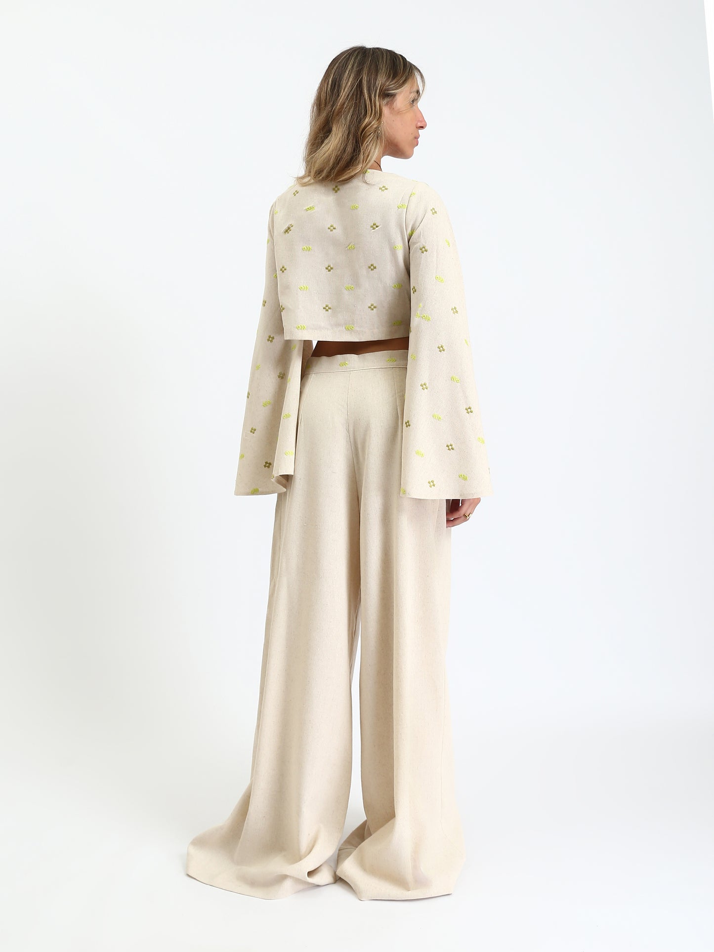 High-Waisted Wide-Leg - Beige