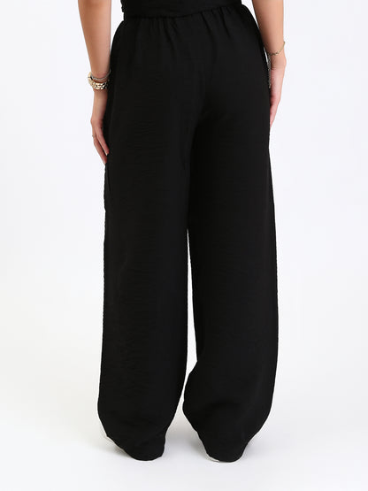 Spanish Linen Wide Leg Pants - Black