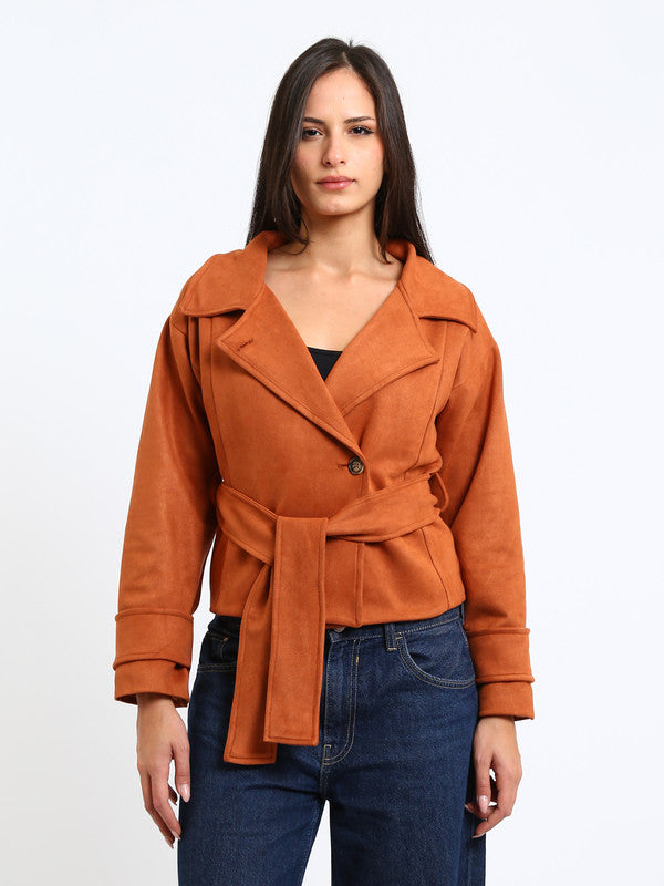 Suede Plain Wrap Jacket – Havan