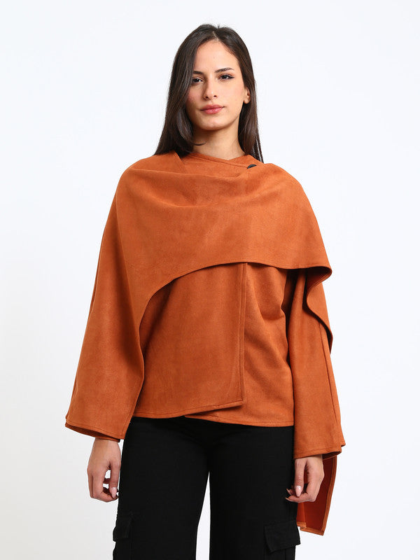 Suede Plain Poncho – Havan