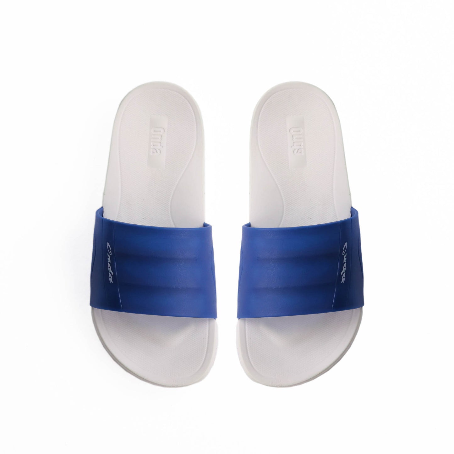 EVA Textured New Delhi Men Slippers - White & Blue
