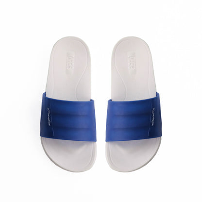 EVA Textured New Delhi Men Slippers - White & Blue