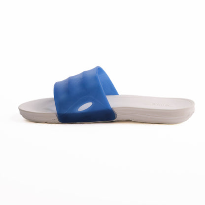 EVA Textured New Delhi Men Slippers - White & Blue