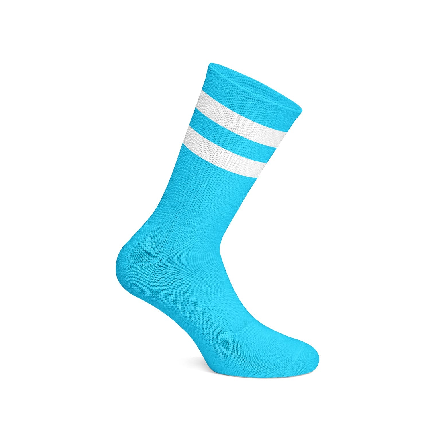 Cotton Striped Crew Socks – Light Blue