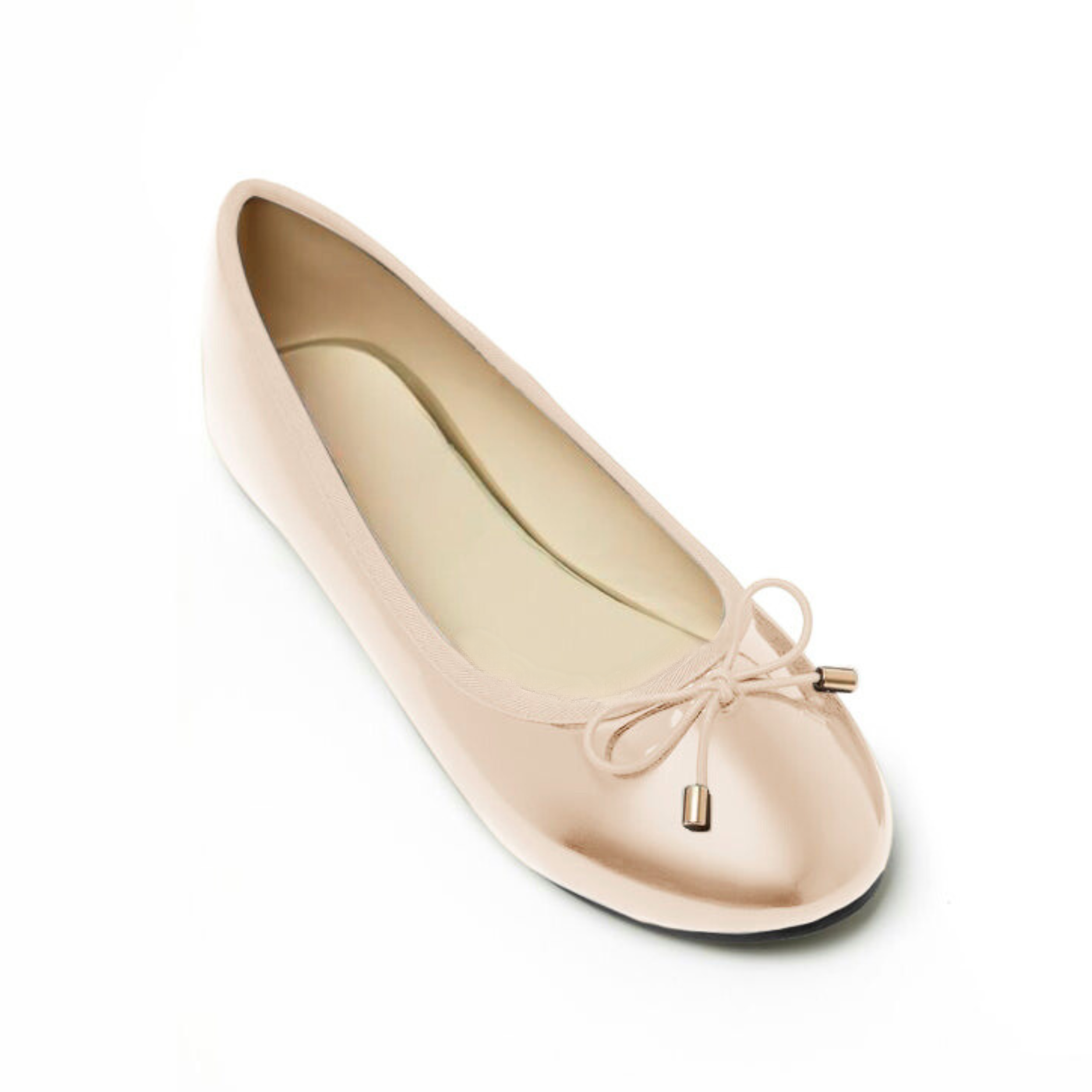 Patent Leather Baila Flash Flats - Nude