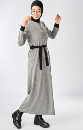 Knitted Maxi Dress with Belt