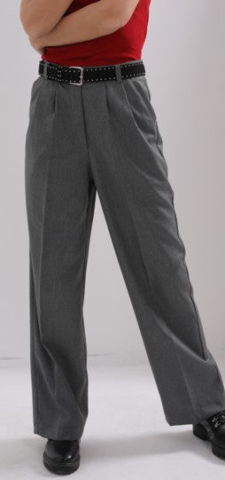 Loose Grey Wool Trousers