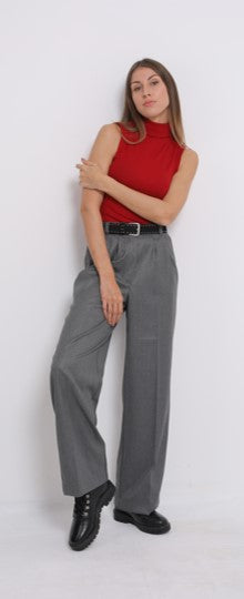 Loose Grey Wool Trousers