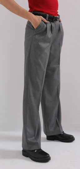 Loose Grey Wool Trousers