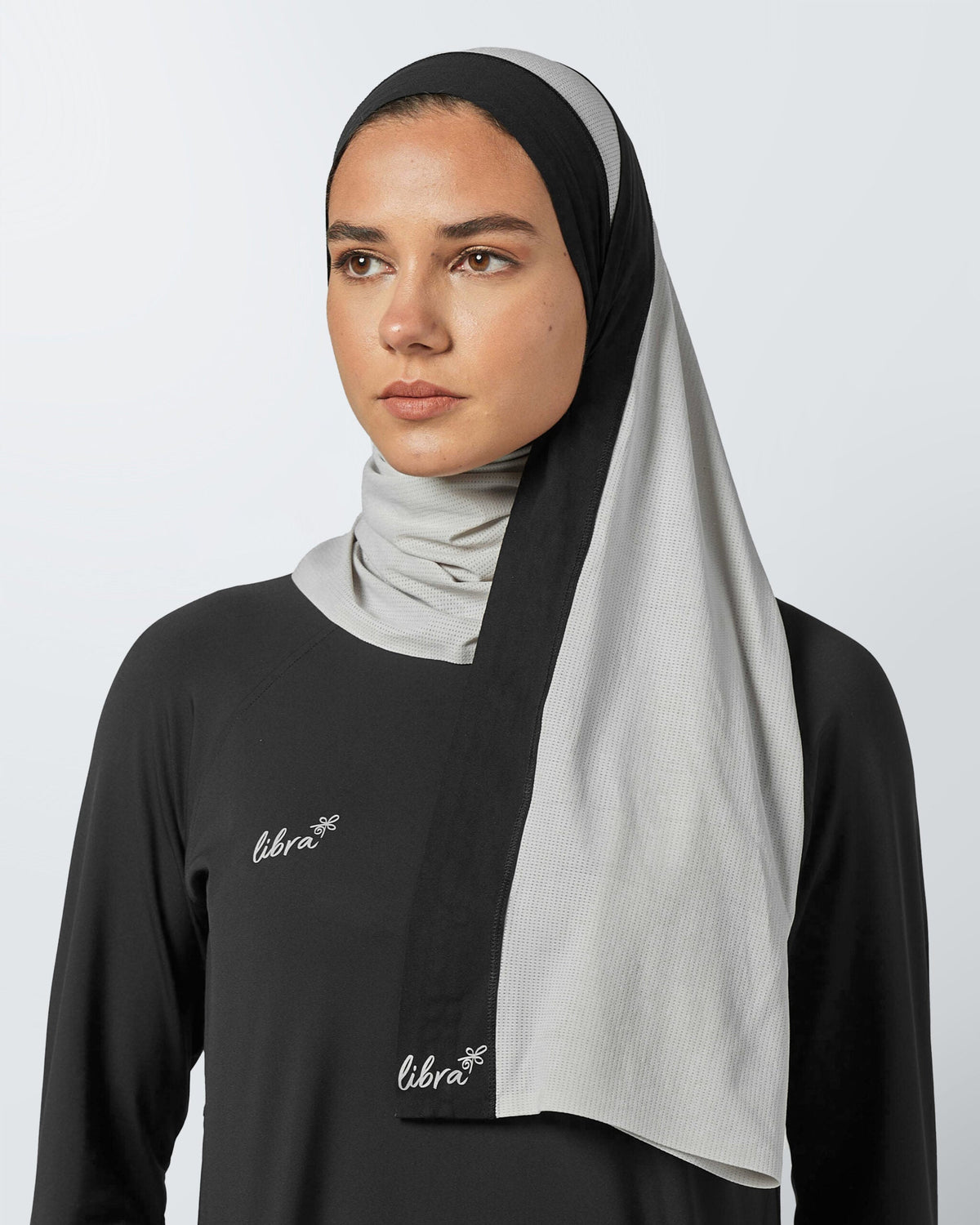 Lycra Performance Veil - Light Grey & Black