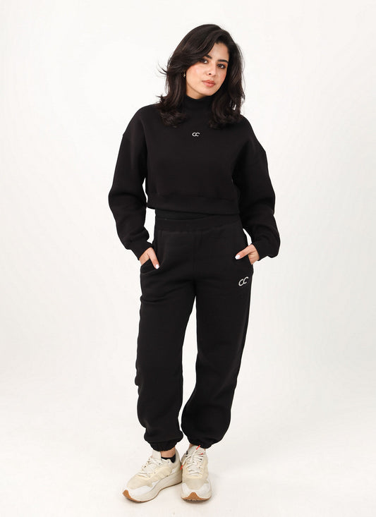 Crop Sweatshirt & Sweatpants Active Set