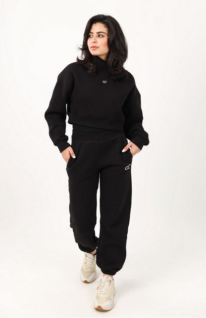 Crop Sweatshirt & Sweatpants Active Set