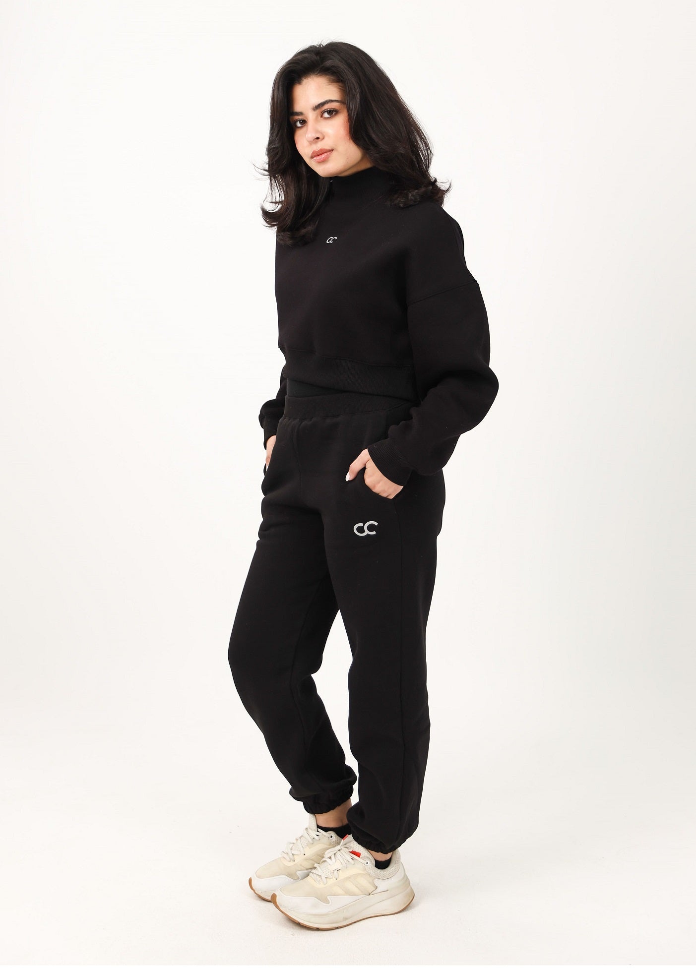 Crop Sweatshirt & Sweatpants Active Set