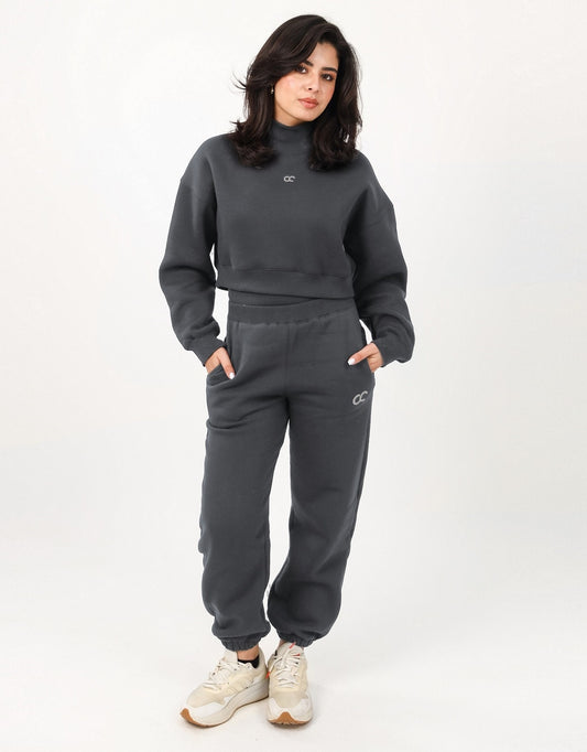 Crop Sweatshirt & Sweatpants Active Set