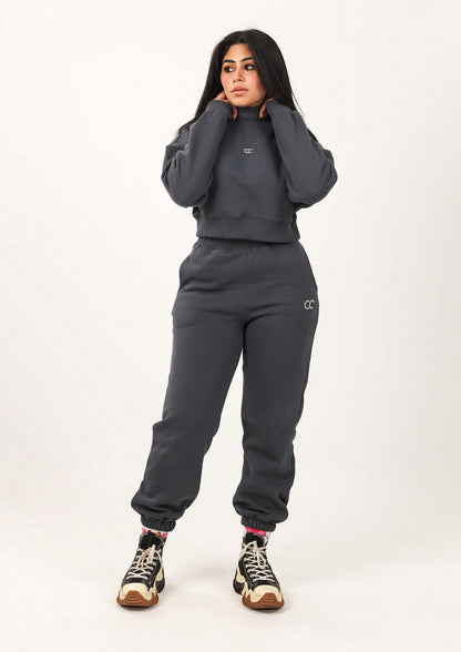 Crop Sweatshirt & Sweatpants Active Set