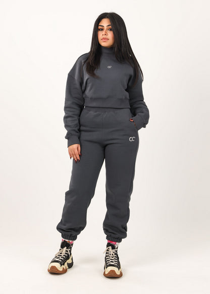 Crop Sweatshirt & Sweatpants Active Set