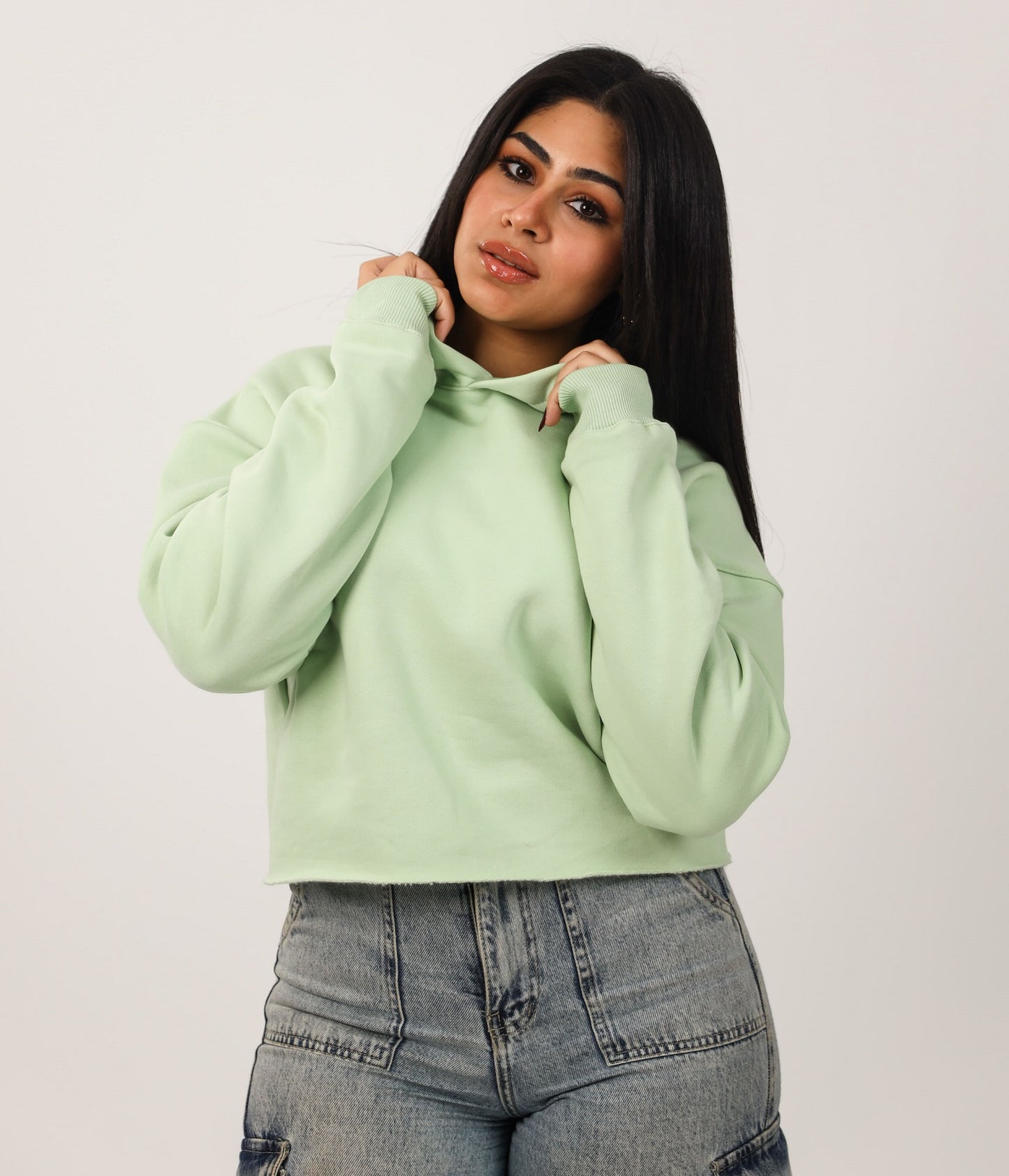 Over Sized Cropped Hoodie