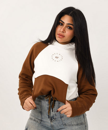 Drawstring Cropped Hoodie