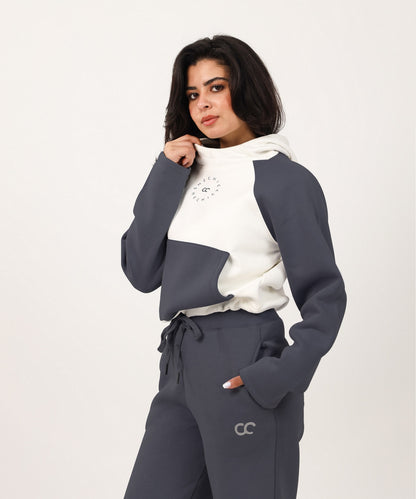 Bi-Tone Cropped Hoodie