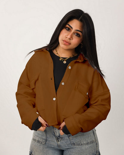 Cropped Shirt Jacket