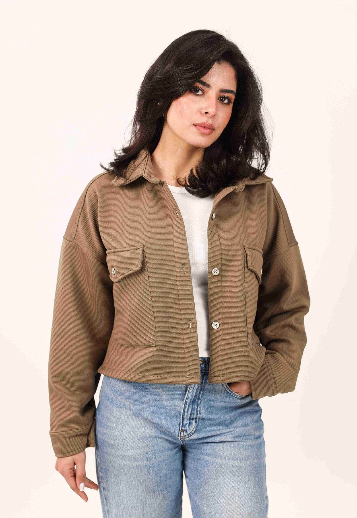 Cropped Shirt Jacket