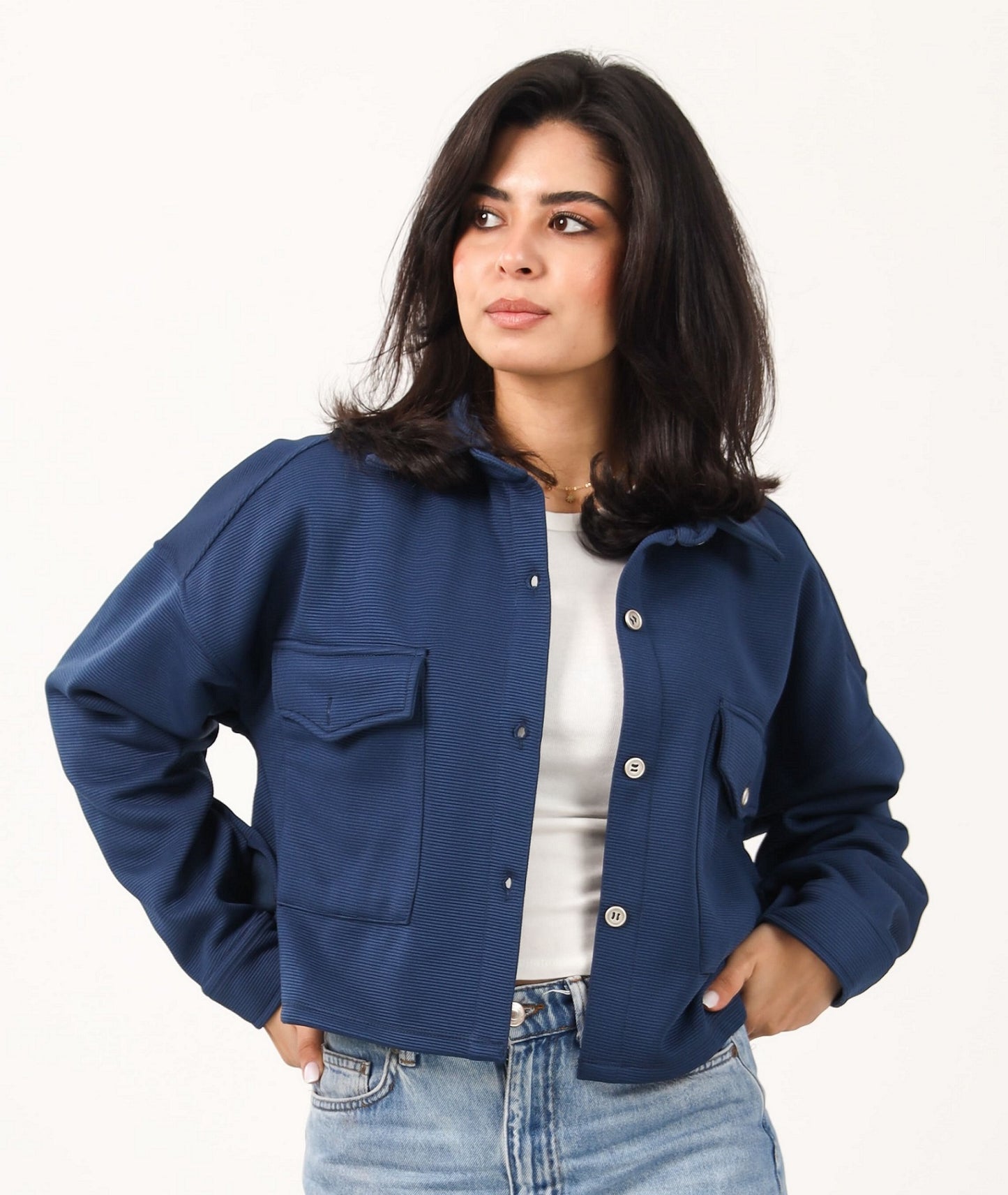 Cropped Shirt Jacket