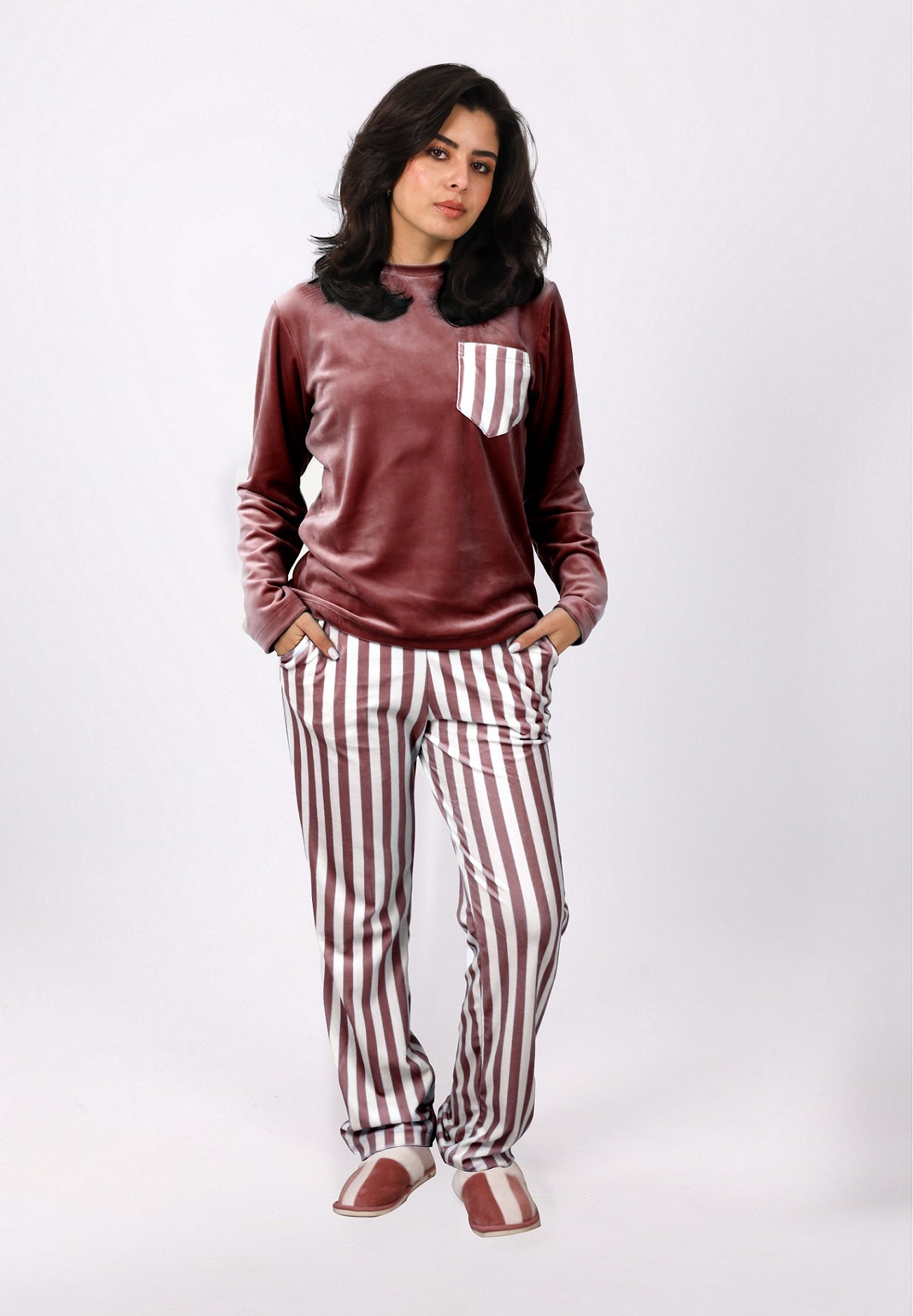 Long Sleeve Striped Pajama Set