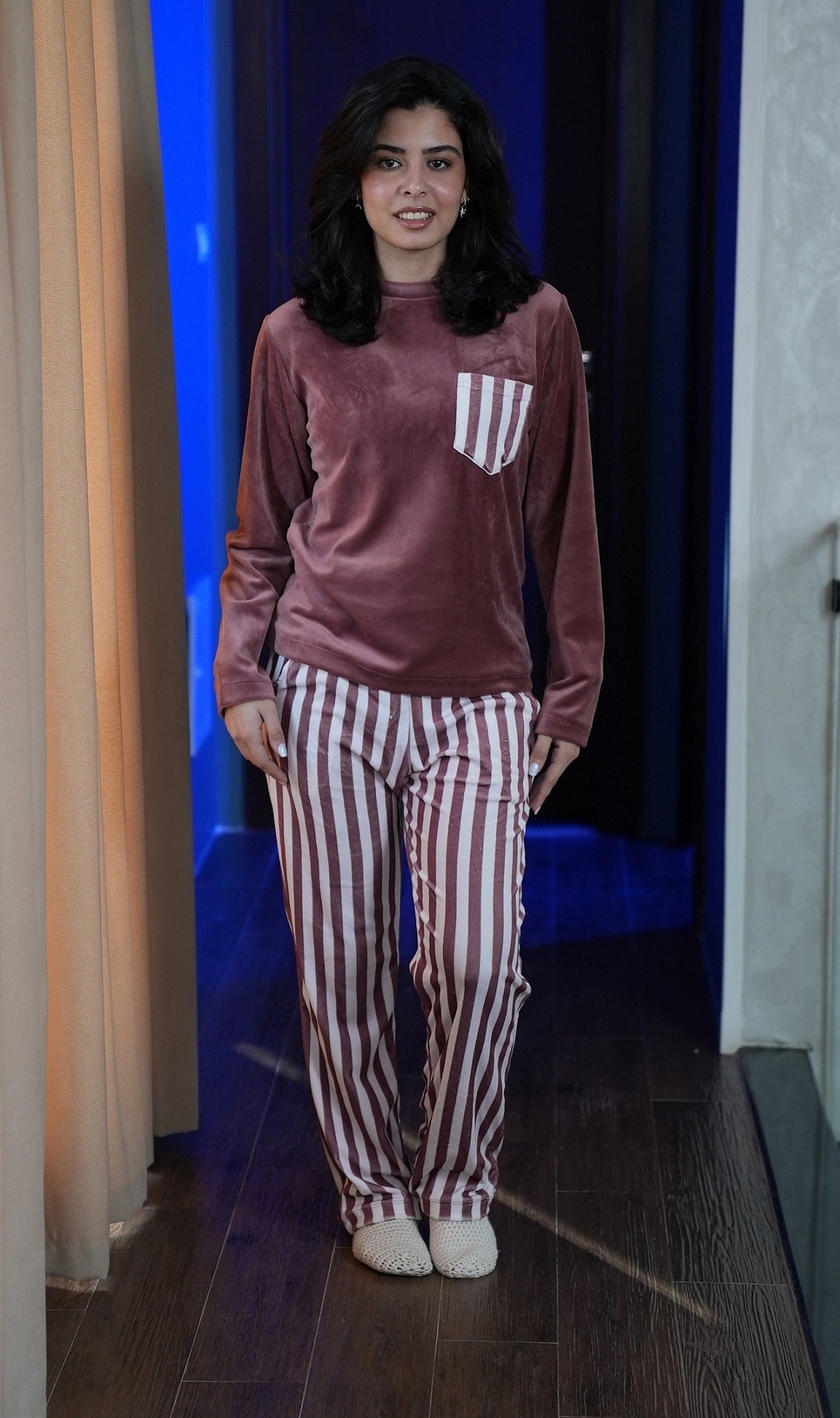 Long Sleeve Striped Pajama Set