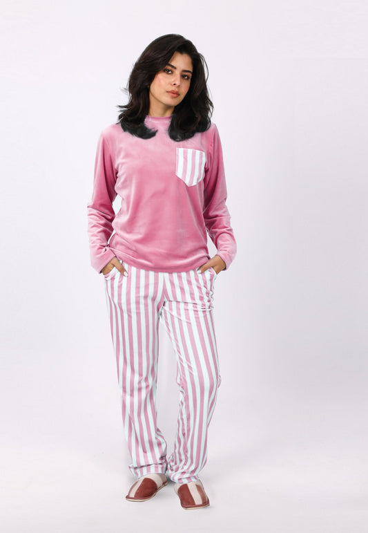 Long Sleeve Striped Pajama Set