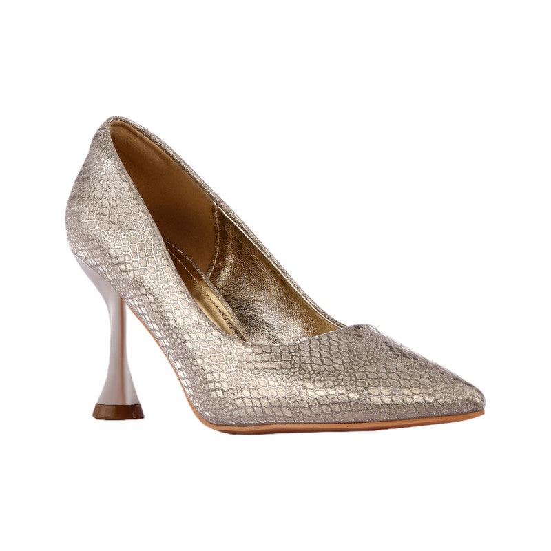 Textured Leather Pointed Toecap Soiree Pumps