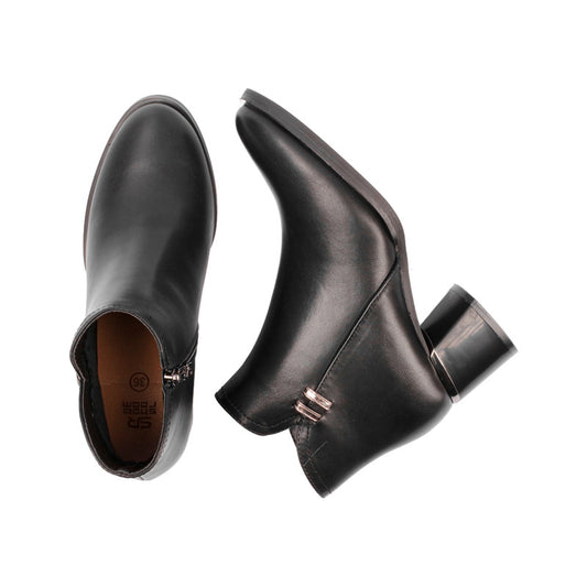 Pu Leather Solid Half Boots – Black (SR-3314)