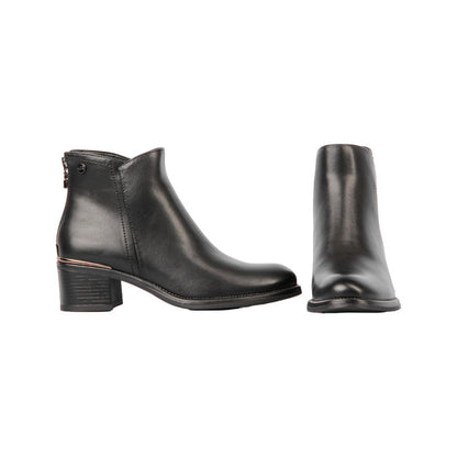 Pu Leather Plain Half Boots – Black (SR-3316)